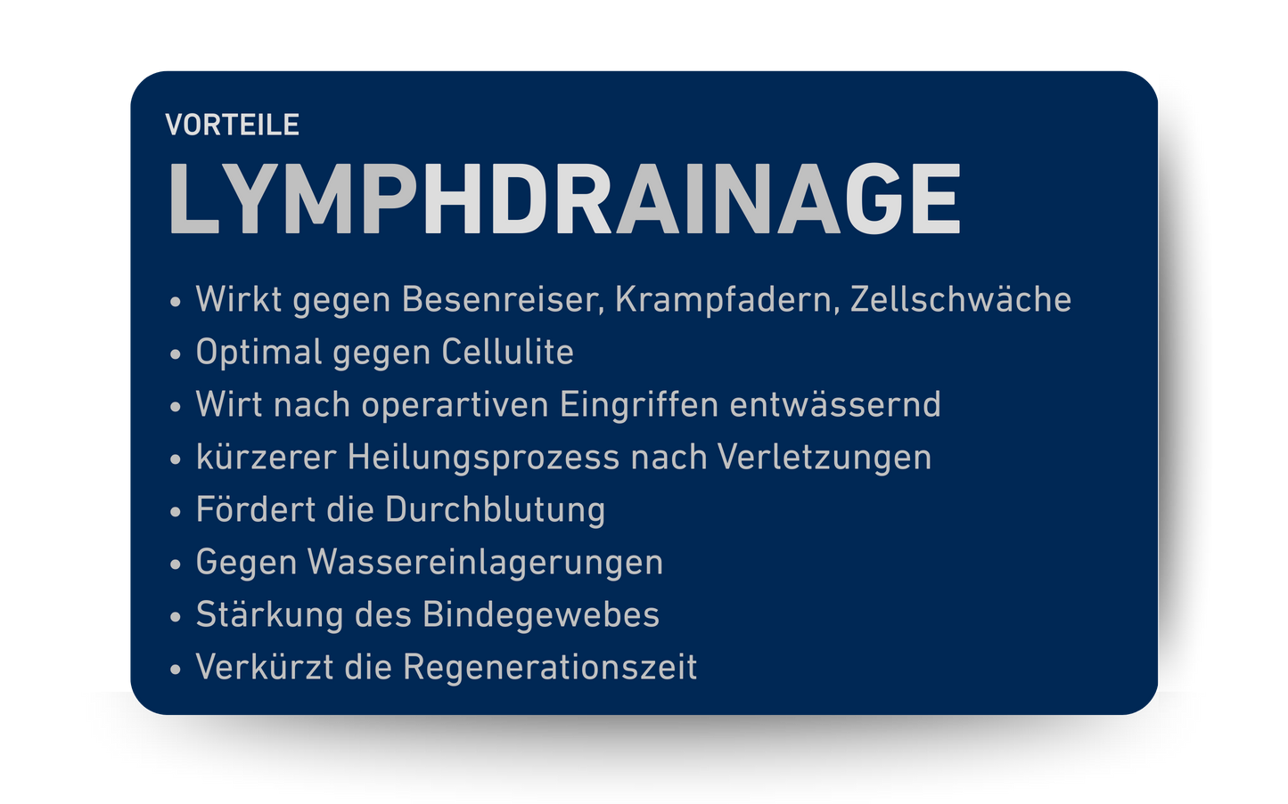 Lymphdrainage Einzelanwendung